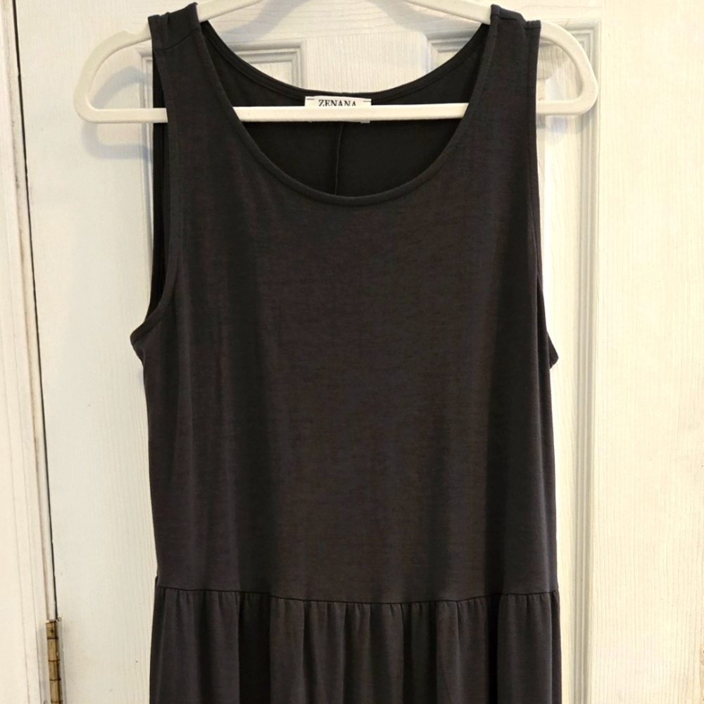 Zenana NWOT Tiered Midi Dress Large - Picture 4 of 9